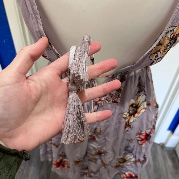 Fairycore Lilac Floral Mini Dress — Boho Festival Style - Picture 4 of 4